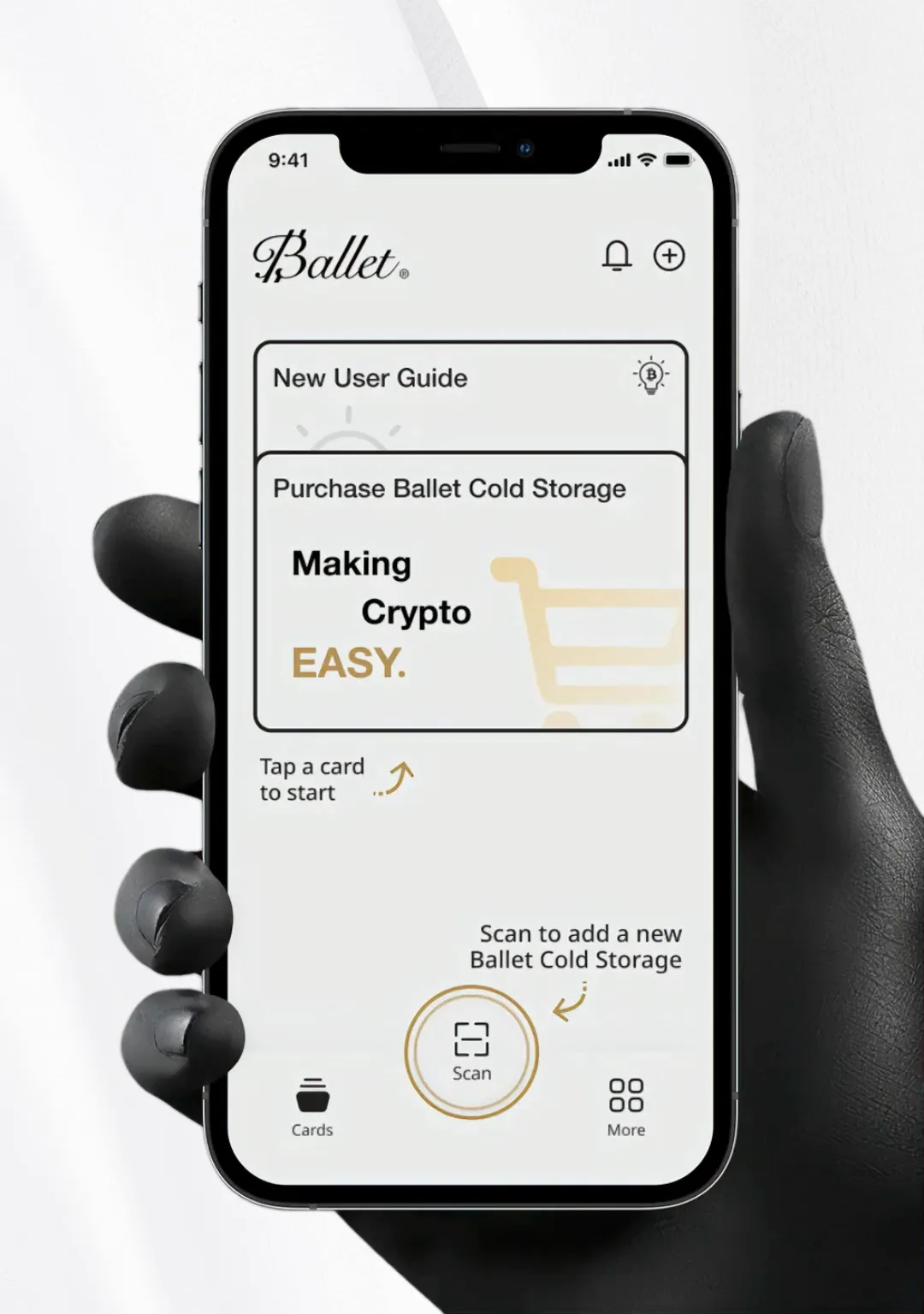 Ballet Crypto app add-card flow